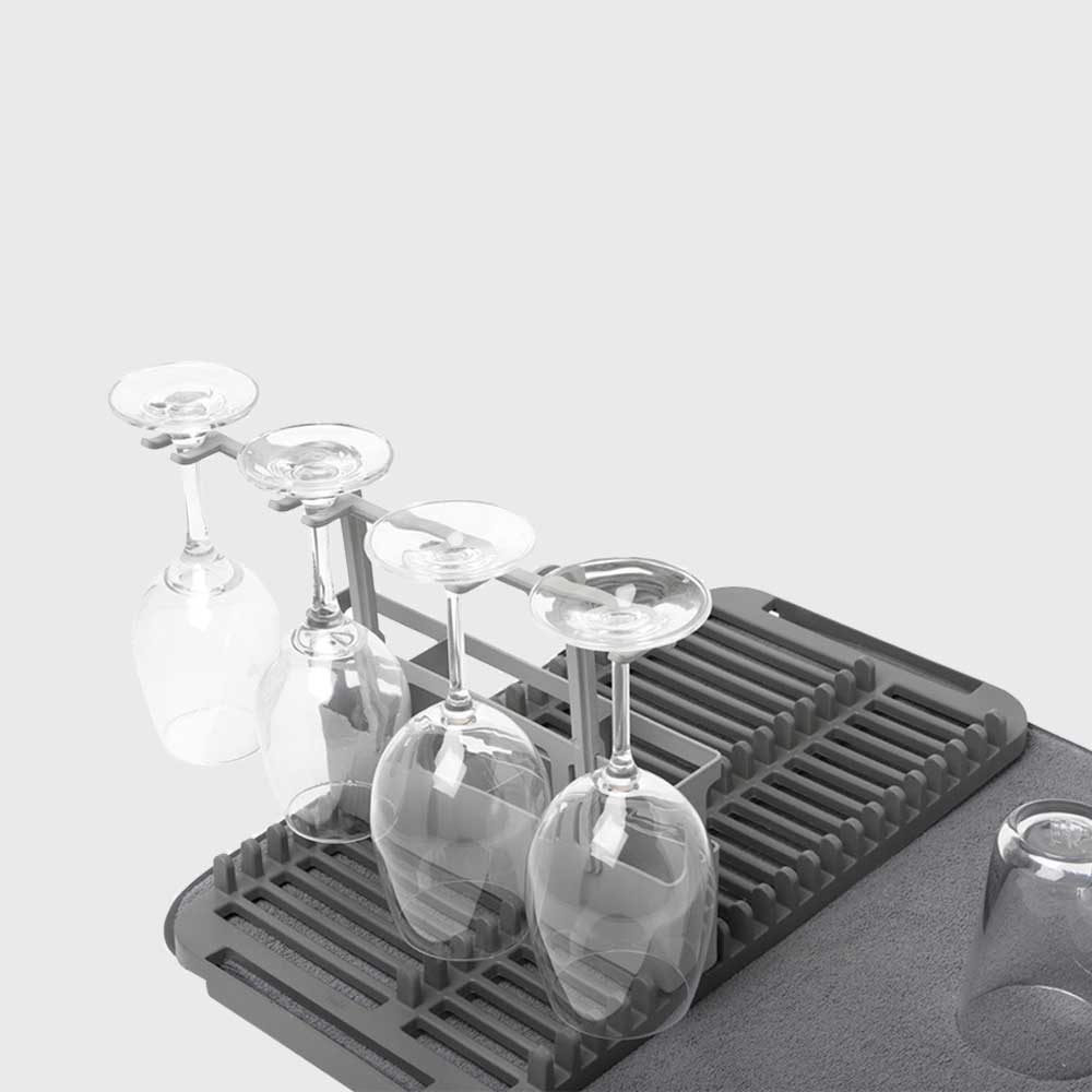 UDRY DISHRACK W/ DRY MAT CHARCOAL