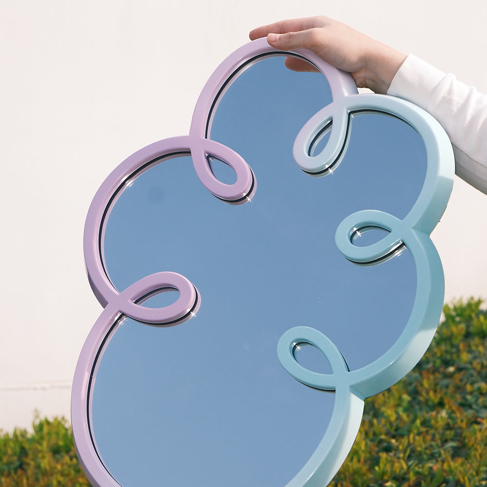 wekuku | BUBBLE Mirror lavender & grass green 雲朵掛鏡