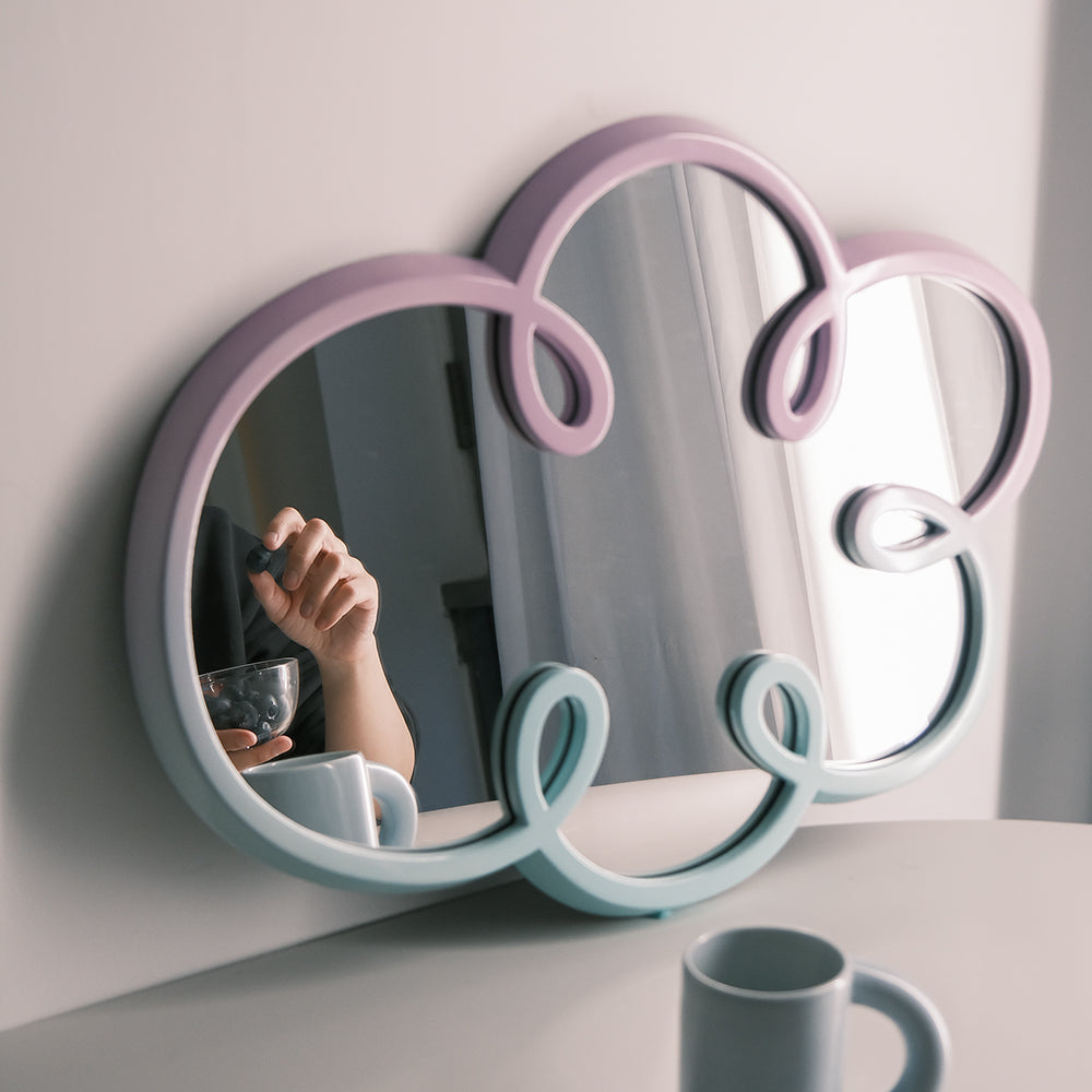 wekuku | BUBBLE Mirror lavender & grass green 雲朵掛鏡